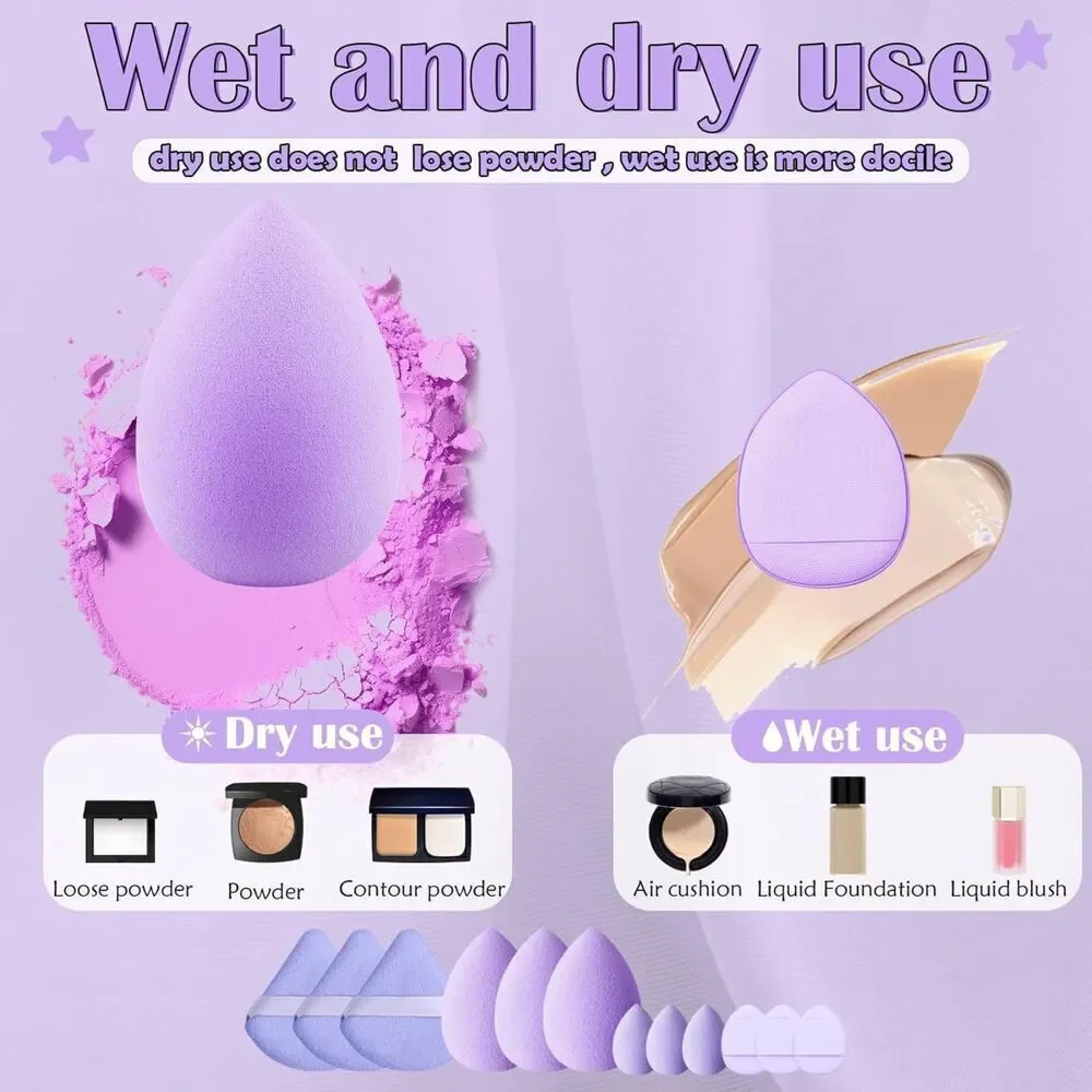 49Pcs Purple Professional Premium Synthetic Make up Brushes With Makeup Sponge